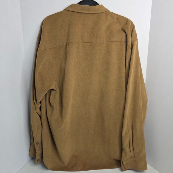 Kaid , Dark Brown Suede Button-Up Shirt, Mens, XL - Picture 4 of 6